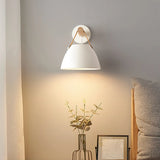 Scandinavian Leather Straps White Cone Wall Sconce Image - 1