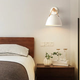 Scandinavian Leather Straps White Cone Wall Sconce Image - 5