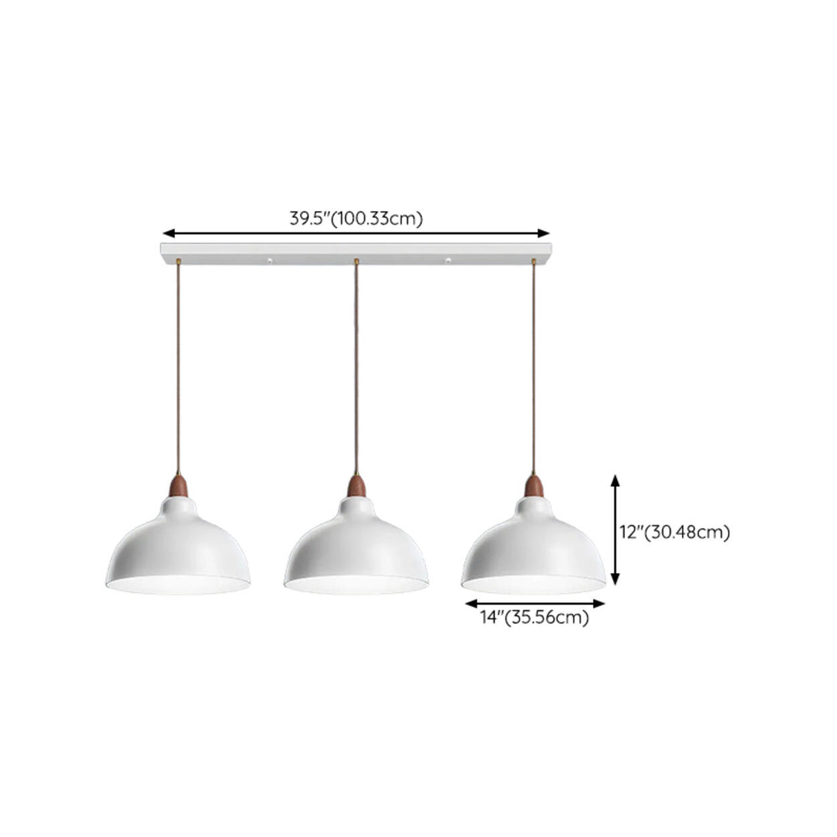 Scandinavian Modern Triple Bell Dome Iron Pendant Light Image - 15