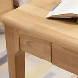 Scandinavian Natural Finish Wood Drawers Writing Desk Image - 9