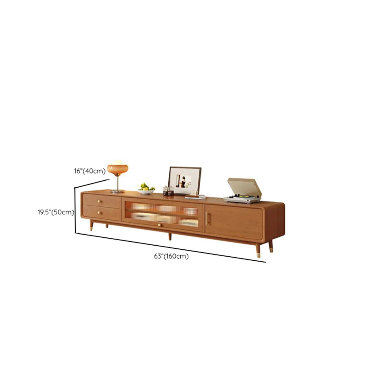 Scandinavian Natural Wood Cabinet Drawers TV Stand Image - 14