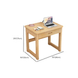 Scandinavian Pine Wood Drawers H-Shape Writing Desk #size