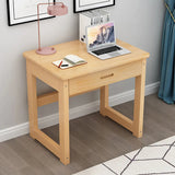 Scandinavian Pine Wood Drawers H-Shape Writing Desk Image - 2