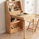 Scandinavian Rectangular Natural Wood Dining Table Storage Image - 3