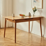 Scandinavian Rectangular Wood Expanded Dining Table Natural Image - 4