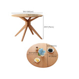 Scandinavian Round Natural Wood Drop Leaf Dining Table Image - 10