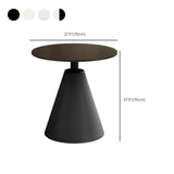 Scandinavian Round Sintered Stone Steel Base End Table Image - 16