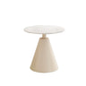 Scandinavian Round Sintered Stone Steel Base End Table Image - 3