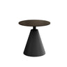 Scandinavian Round Sintered Stone Steel Base End Table Image - 5