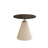 Scandinavian Round Sintered Stone Steel Base End Table Image - 7