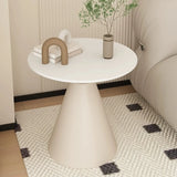 Scandinavian Round Sintered Stone Steel Base End Table Image - 8