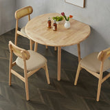 Scandinavian Rubber Wood Folding Dining Table Natural Image - 4