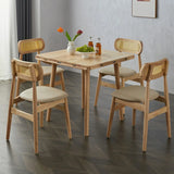 Scandinavian Rubber Wood Folding Dining Table Natural Image - 5