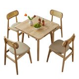 Scandinavian Rubber Wood Folding Dining Table Natural Image - 6