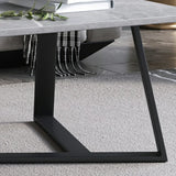 Scandinavian Stone Rectangle Cross Legs Coffee Table Image - 12