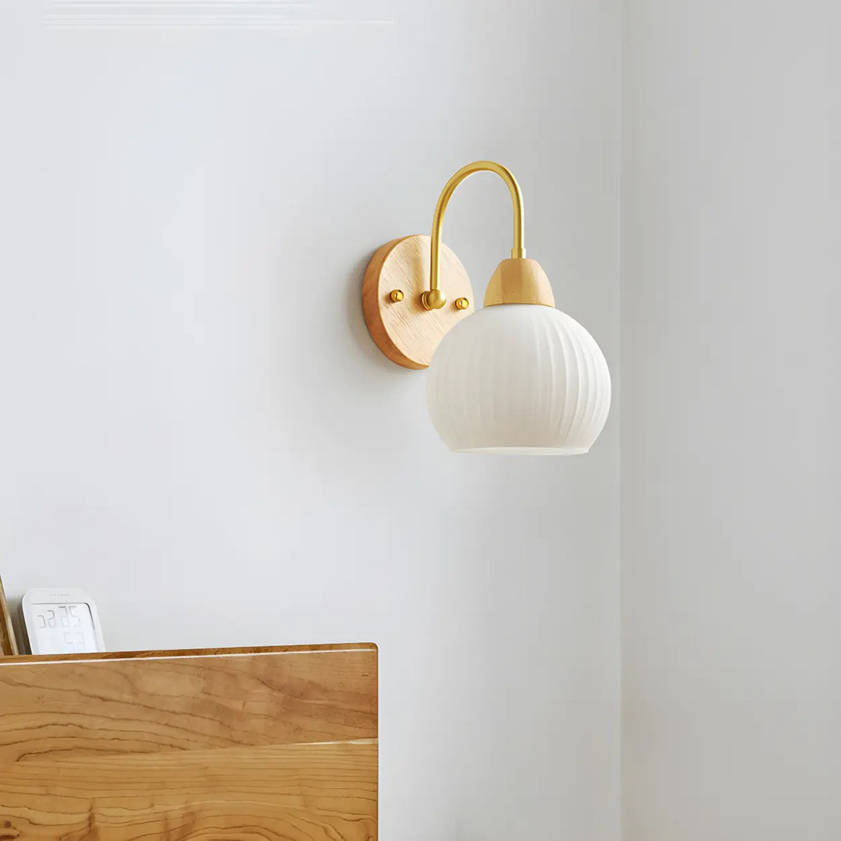 Scandinavian Style White Wall Sconce Light Image - 3