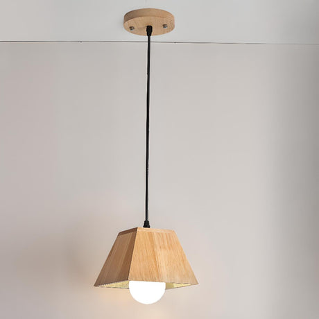 Scandinavian Triple Light Wooden Pendant Light Dining Room Image - 2