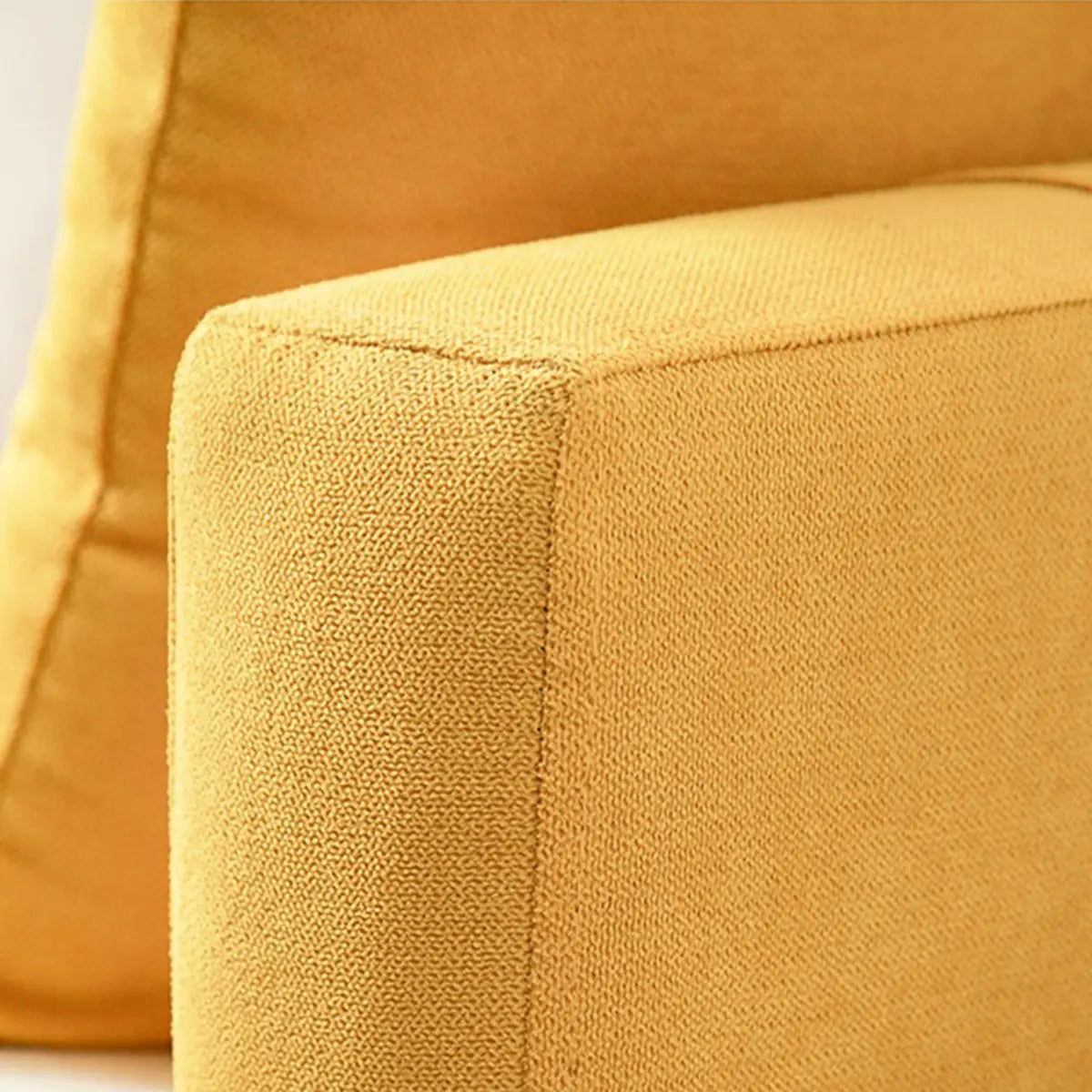 Scandinavian Two-Tone Linen Pillow Back Square Arm Sofa Image - 13