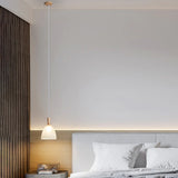 Scandinavian White Frosted Glass Bell Bedroom Pendant Light Image - 1