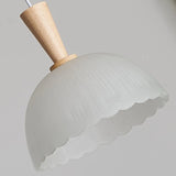 Scandinavian White Frosted Glass Bell Bedroom Pendant Light Image - 9