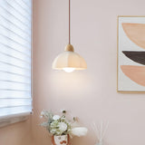 Scandinavian White Scalloped Dome Pendant Light Image - 4