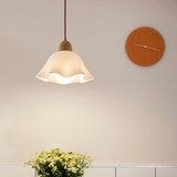 Scandinavian White Scalloped Dome Pendant Light Image - 5