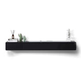 Scandinavian White Wood Drawers Rectangular TV Stand Image - 2