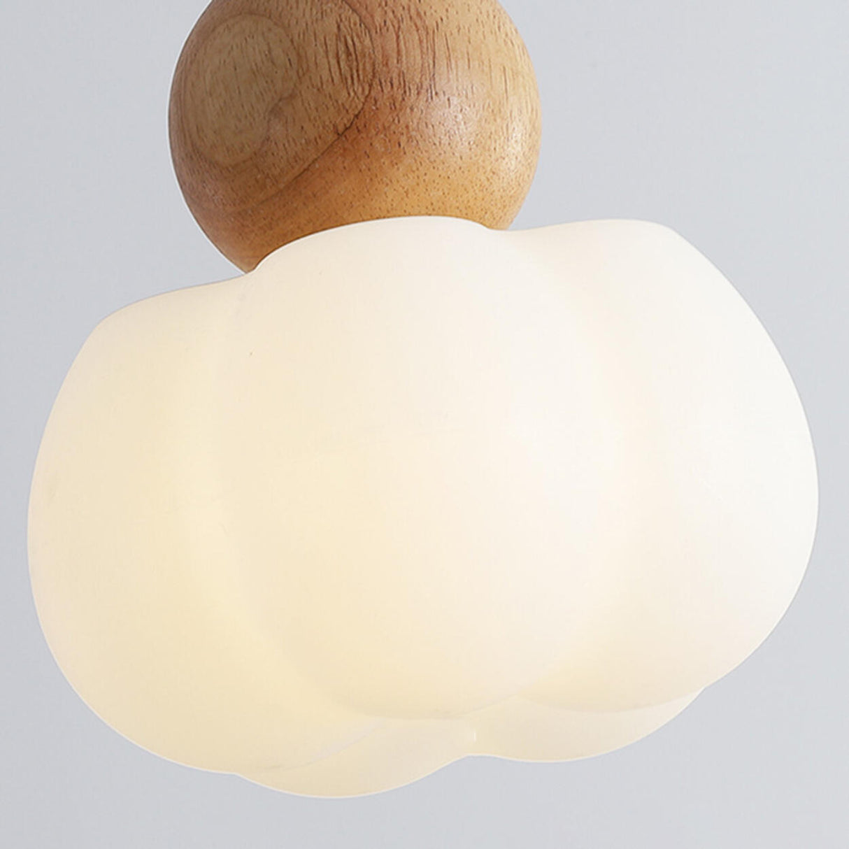 Scandinavian Wood and Resin White Cloud Pendant Light Image - 9