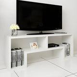 Scandinavian Wood Color Open Shelving TV Stand Image - 13