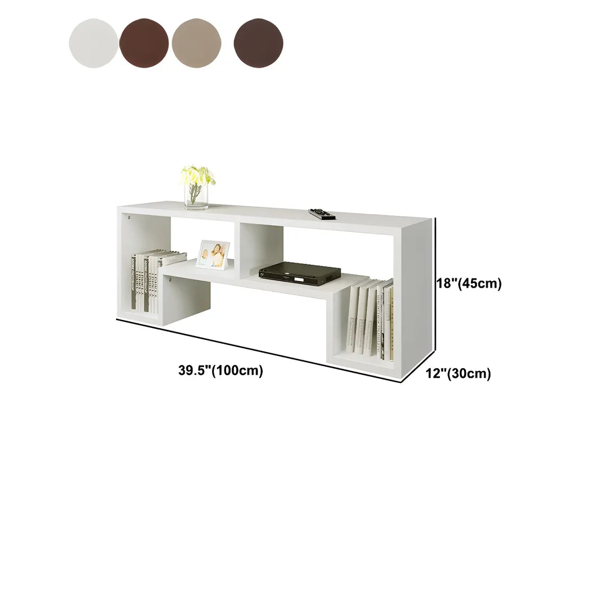 Scandinavian Wood Color Open Shelving TV Stand Image - 15