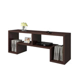 Scandinavian Wood Color Open Shelving TV Stand Image - 9