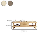 Scandinavian Wood Color Open Storage Drawers TV Stand #size