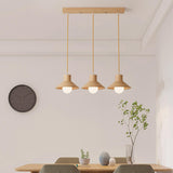 Scandinavian Wood Cone LED Kitchen Island Lights Image - 3