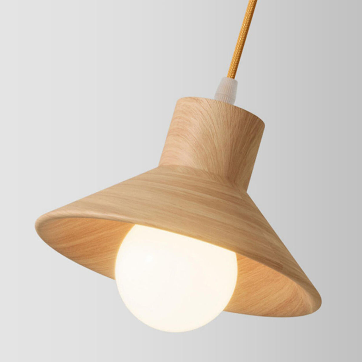 Scandinavian Wood Cone LED Kitchen Island Lights Image - 8