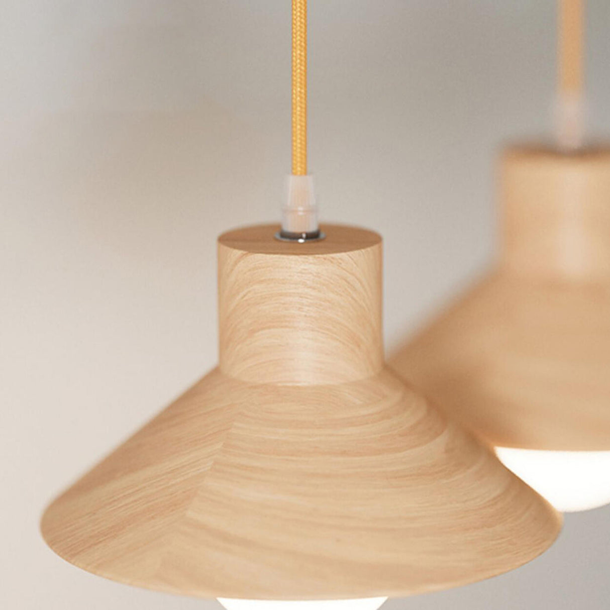 Scandinavian Wood Cone LED Kitchen Island Lights Image - 9