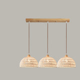 Scandinavian Woven Dome Pendant Light Adjustable Cord Image - 11