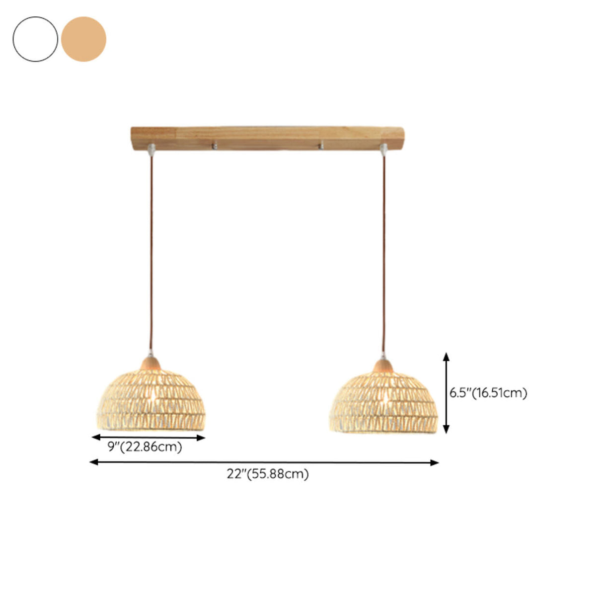 Scandinavian Woven Dome Pendant Light Adjustable Cord Image - 19