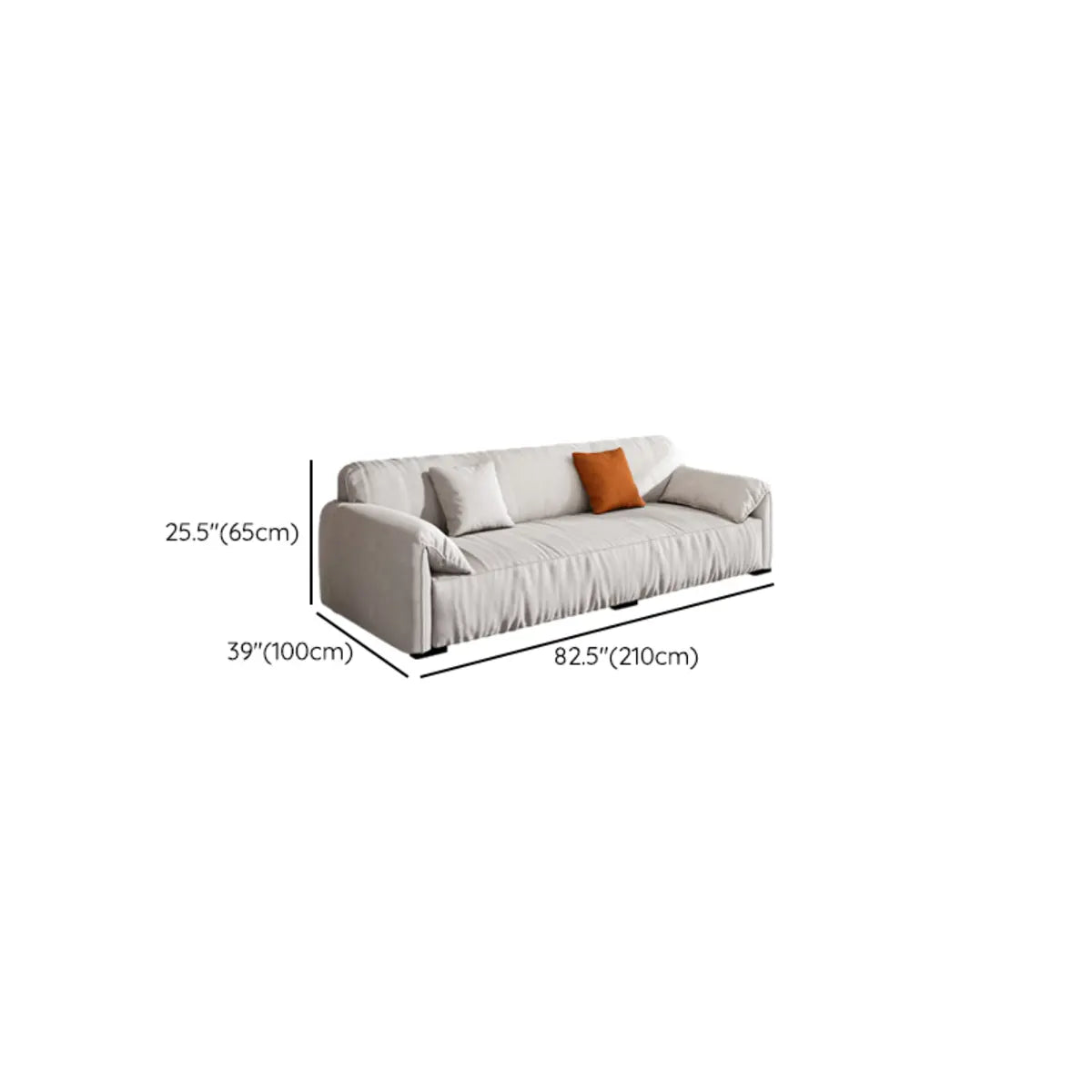 Scratch Resistant Abrasive Cloth Cushion Back Sofa 