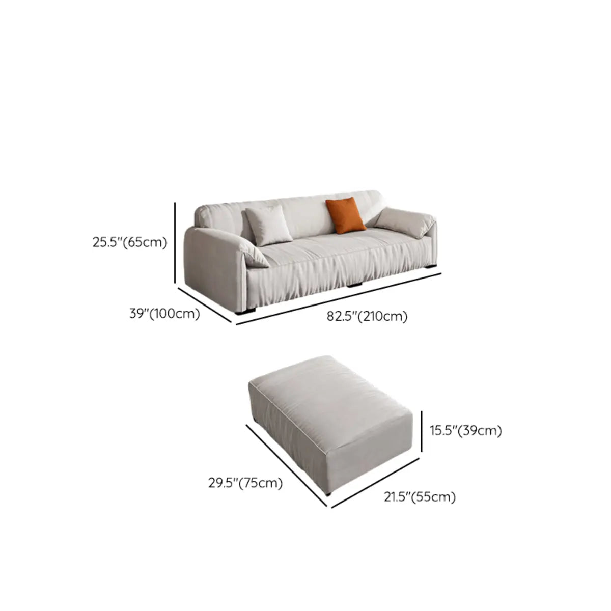 Scratch Resistant Abrasive Cloth Cushion Back Sofa Image - 12