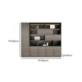 Scratch Resistant Brown Tall Office Cabinet with Shelves Image - 18