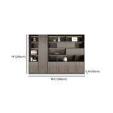 Scratch Resistant Brown Tall Office Cabinet with Shelves Image - 19