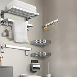 Scratch Resistant Chrome Metal Bathroom Storage Set Image - 12