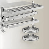 Scratch Resistant Chrome Metal Bathroom Storage Set Image - 8