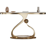 Scratch Resistant Curved Gold Stainless Steel Console Table Image - 5