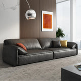 Scratch Resistant Faux Leather Upholstered Back Sofa Image - 1