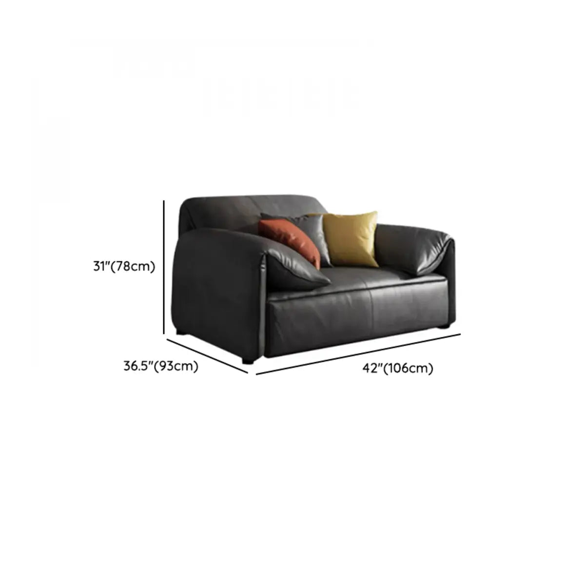 Scratch Resistant Faux Leather Upholstered Back Sofa Image - 10