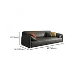 Scratch Resistant Faux Leather Upholstered Back Sofa Image - 11