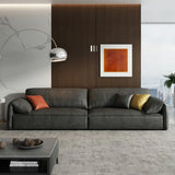 Scratch Resistant Faux Leather Upholstered Back Sofa Image - 6