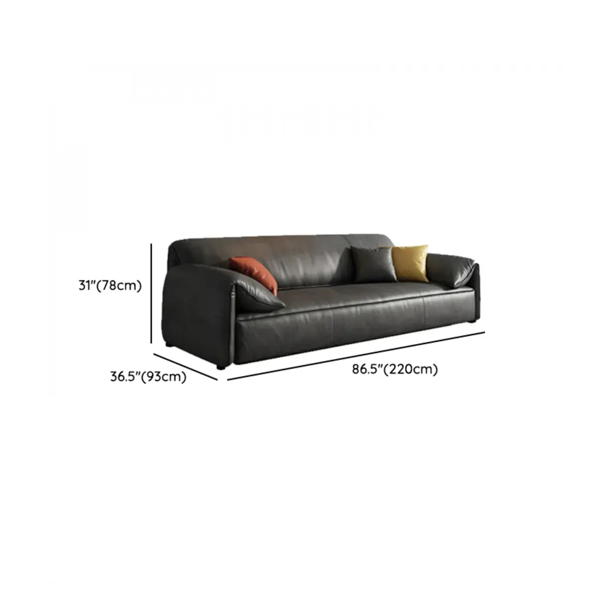 Scratch Resistant Faux Leather Upholstered Back Sofa 