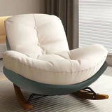 Scratch Resistant Grey Upholstered Tufted Rocking Chair Image - 7